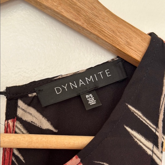 Dynamite Black Maxi Dress with Red and Cream Floral Pattern - Picture 4 of 4